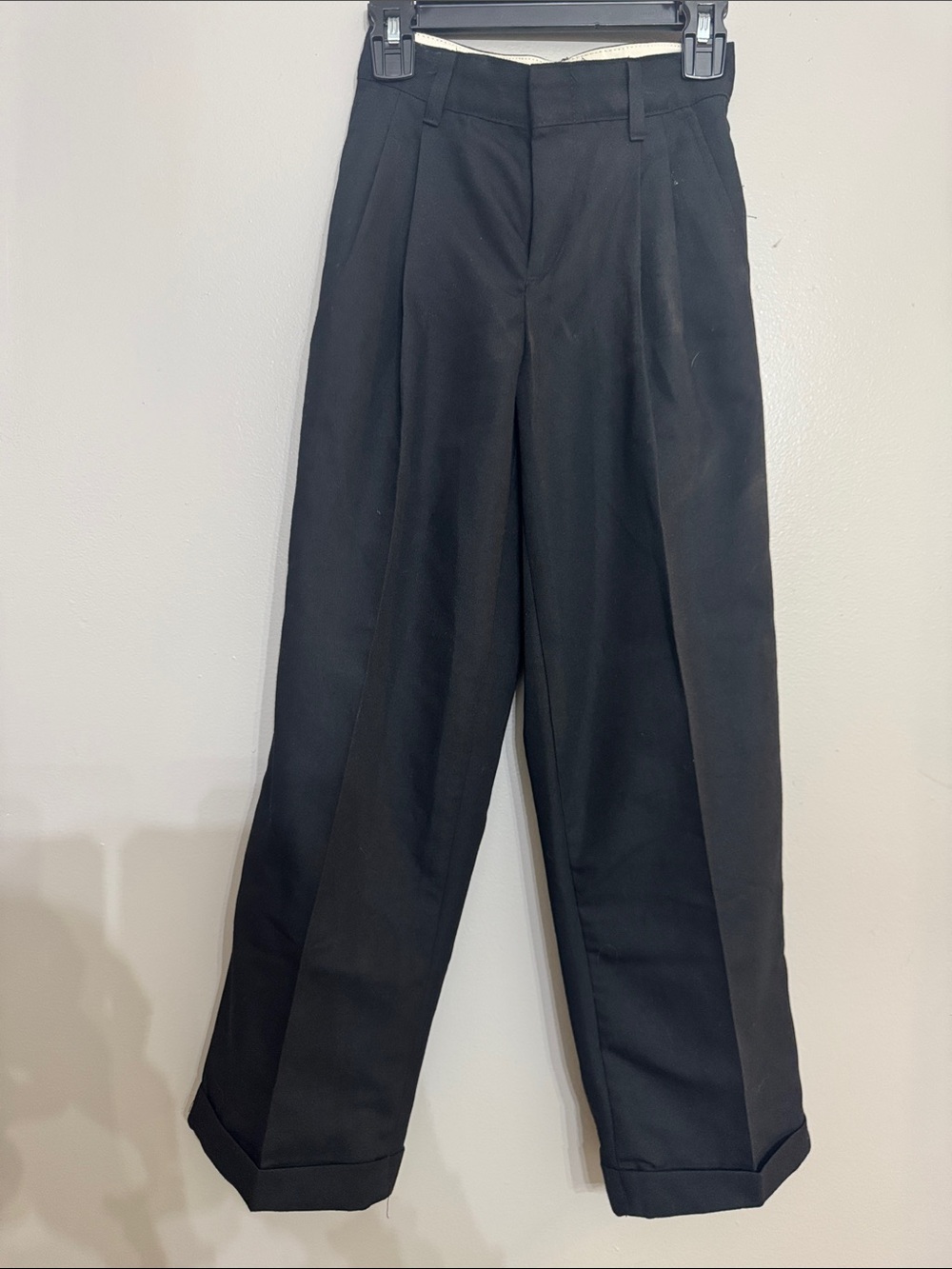 Van Heusen Black Kids Pleated Dress Pants